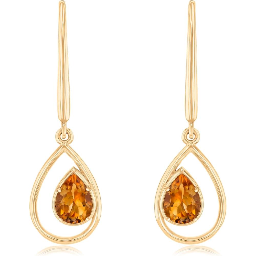 imagePapyrus Citrine Yellow Gold Teardrop Drop Earrings