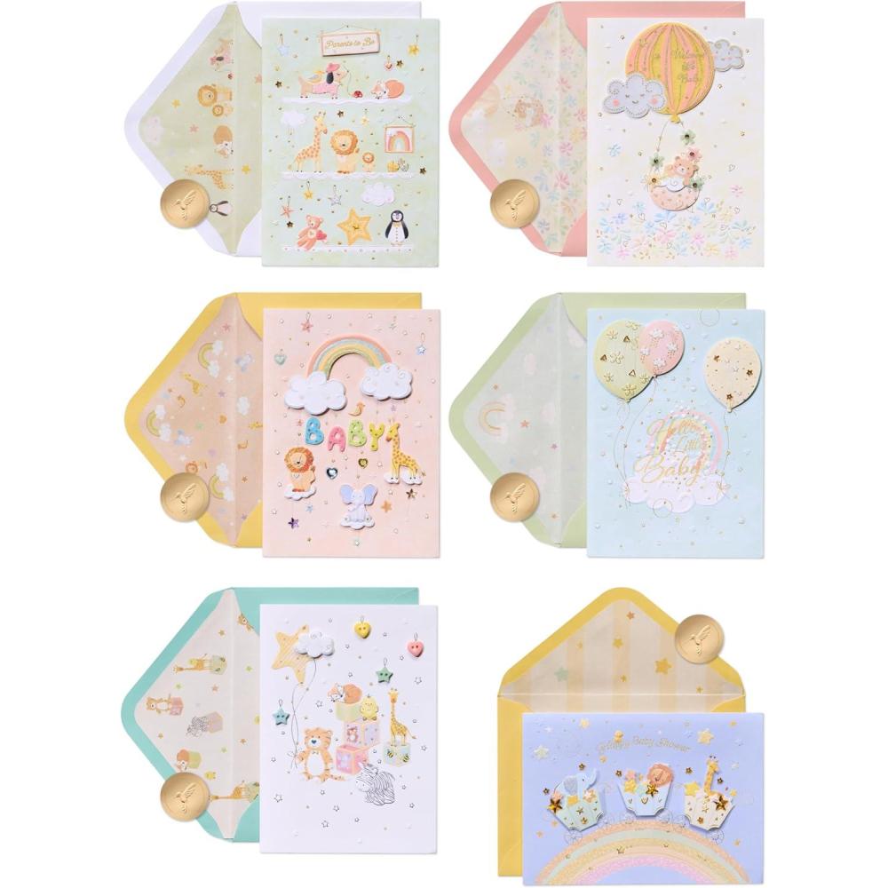 imagePapyrus Deluxe Boxed Wedding and New Baby Card Assortment Happy Ever After and Bundle of Joy 4CountFSC BABY CARD ASSORTMENT