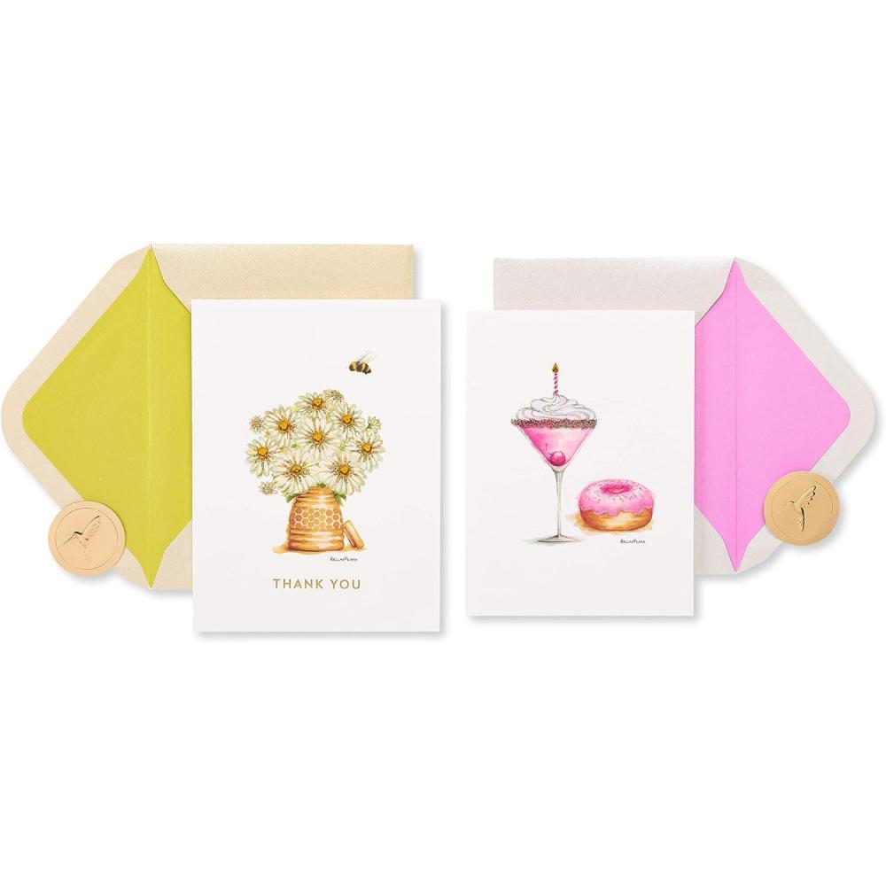 imagePapyrus Thank You Cards with Envelopes Daisies and Drinks 2CountDaisies and Drinks