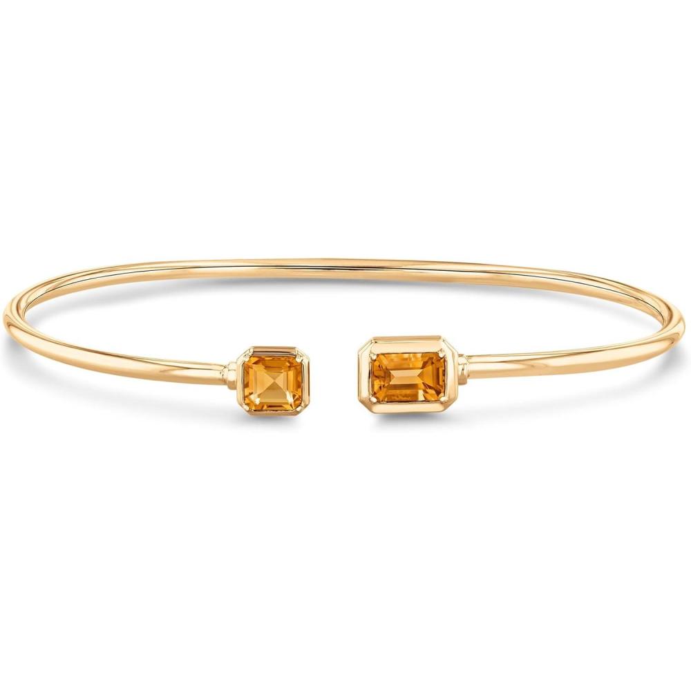 imageReeds Papyrus Light Citrine and Dark Citrine Yellow Gold Cuff Bracelet