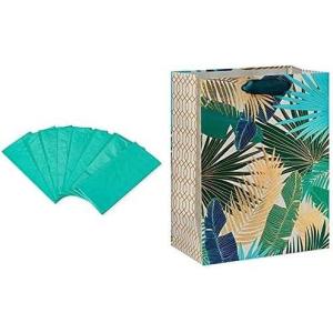 Papyrus 13″ Large Gift Bag with Teal Tissue Paper, Tropical (1 Bag, 28-Sheets)(Tropical with Tissue Paper)