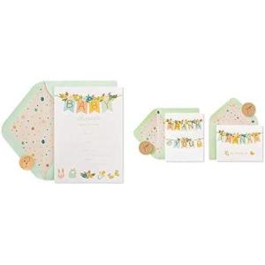 Papyrus Baby Shower Invitations and Thank You Cards, Baby Banner (20 Invites, 20 Thank You Notes)(Baby Banner)