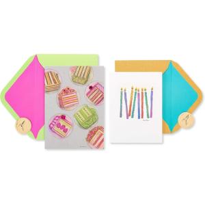 Papyrus Birthday Cards – Designed by Bella Pilar, Cake and Candles (2-Count)(Cake and Candles)