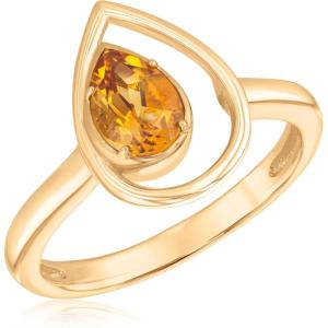Papyrus Citrine Yellow Gold Teardrop Ring – Size 7