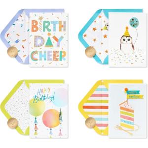 Papyrus Deluxe Boxed Birthday Card Assortment, Bright Birthday (4-Count)(Bright Birthday)