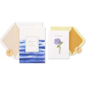 Papyrus Deluxe Boxed Sympathy Card Assortment, Flowers and Butterflies (4-Count)(Vase and Peace)