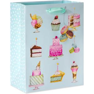 Papyrus Gift Bags – Designed by Bella Pilar (Desserts) for Birthdays, Bridal Showers, Baby Showers and All Occasions (2 Bags, 1 Large 13″, 1 Medium 9″)(Desserts- Large Gift Bag)