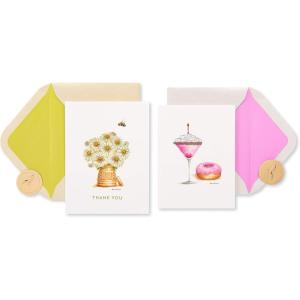 Papyrus Thank You Cards with Envelopes, Daisies and Drinks (2-Count)(Daisies and Drinks)