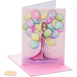 Papyrus Thank You Cards with Envelopes, Daisies and Drinks (2-Count)(Girl with Balloons)