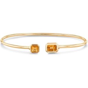 Reeds Papyrus Light Citrine and Dark Citrine Yellow Gold Cuff Bracelet