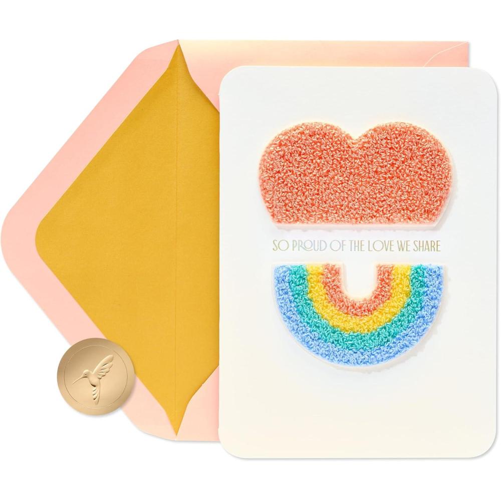 imagePapyrus Anniversary Card  Designed by House of Turnowsky Another Year of FunFSC Boucle Heart Rainbow