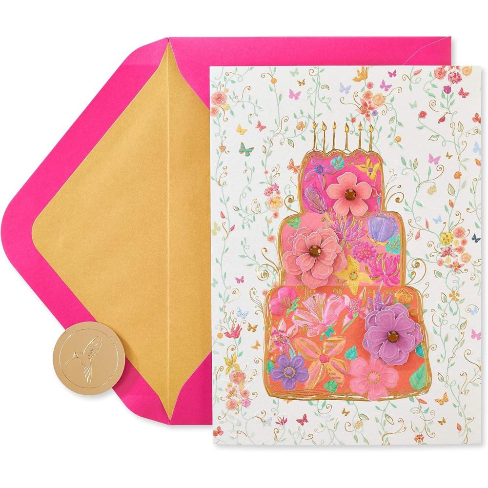imagePapyrus Birthday Card for Her  Designed by House of Turnowsky From Beginning to EndFloral Birthday Cake
