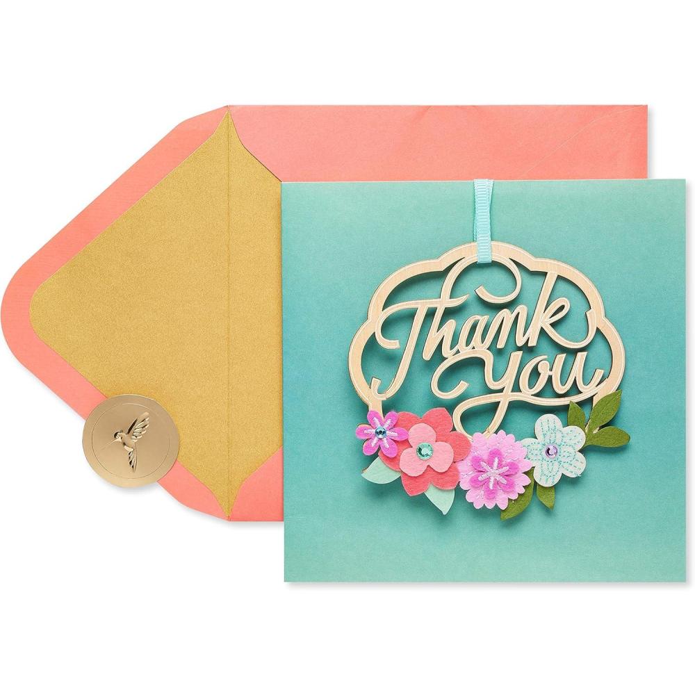 imagePapyrus Blank Thank You Card HummingbirdsWood Wreath