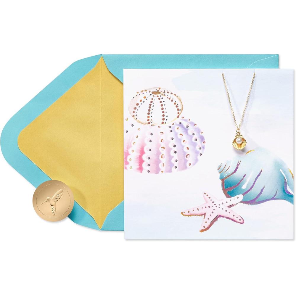 imagePapyrus Friendship Card for Her  Illustrated by Aminah Dantzler Fiercefully and Wonderfully MadeSeashell Necklace