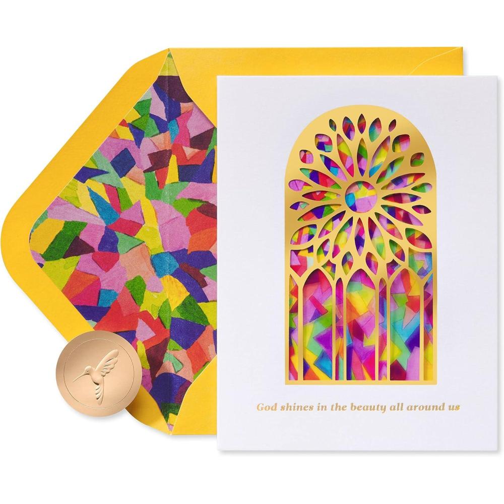 imagePapyrus Religious Birthday Card  Illustrated by Sandra K Pena God Shines In You Stained GlassGod Shines In You  Stained Glass