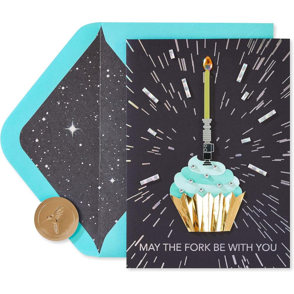 imagePapyrus Star Wars Birthday Card You RebelLightsaber Cupcake