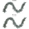 Papyrus 2 Pack of 9 ft Pre-Lit Blue Spruce Garland, Artificial, Warm White Light, Battery Powered, Indoor/Outdoor(9 ft Frosted)