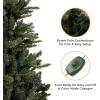 Papyrus 7 ft Pre-Lit Artificial Christmas Tree, Blue Spruce, Warm White Lights, Includes Stand and Storage Bag(Natural)