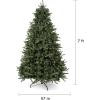 Papyrus 7 ft Pre-Lit Artificial Christmas Tree, Blue Spruce, Warm White Lights, Includes Stand and Storage Bag(Natural)
