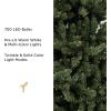 Papyrus 7 ft Pre-Lit Artificial Christmas Tree, Blue Spruce, Warm White Lights, Includes Stand and Storage Bag(Natural)