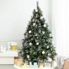 Papyrus 7 ft Pre-Lit Artificial Christmas Tree, Carolina Pine, Pine Cones, Warm White Lights, Includes Stand and Storage Bag(Frosted)