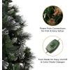 Papyrus 7 ft Pre-Lit Artificial Christmas Tree, Carolina Pine, Pine Cones, Warm White Lights, Includes Stand and Storage Bag(Frosted)