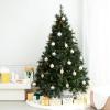 Papyrus 7 ft Pre-Lit Artificial Christmas Tree, Carolina Pine, Pine Cones, Warm White Lights, Includes Stand and Storage Bag(Natural)
