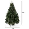 Papyrus 7 ft Pre-Lit Artificial Christmas Tree, Carolina Pine, Pine Cones, Warm White Lights, Includes Stand and Storage Bag(Natural)