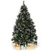 Papyrus 7 ft Pre-Lit Artificial Christmas Tree, Carolina Pine, Pine Cones, Warm White Lights, Includes Stand and Storage Bag(Frosted)