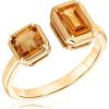 imagePapyrus Light Citrine and Dark Citrine Yellow Gold Open Ring  Size 7