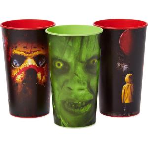 American Greetings 6-Count 22 oz Horror Movie Plastic Party Cups, Halloween Party Supplies(6 Count (Pack of 1))