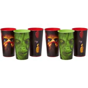 American Greetings 6-Count 22 oz Horror Movie Plastic Party Cups, Halloween Party Supplies(6 Count (Pack of 2))