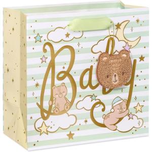 Papyrus 18″ Jumbo Gift Bag – Designed by House of Turnowsky (Zoo Animals with Balloons) for Baby Showers, Baby Sprinkles, New Baby, Baptisms, Christenings and All Baby Occasions (1 Bag)(Celestial Baby Bears)