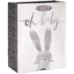 Papyrus 9″ Medium Gift Bag (Sweet Baby) for Baby Shower, Baby Sprinkle, Baby’s 1st Birthday and All Baby Occasions (1 Bag)(Rabbit)