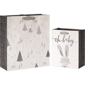 Papyrus 9″ Medium Gift Bag (Sweet Baby) for Baby Shower, Baby Sprinkle, Baby’s 1st Birthday and All Baby Occasions (1 Bag)(Rabbit and Forest)