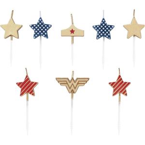Papyrus Birthday Candles, Wonder Woman Stars Cake Topper (8-Count)(Wonder Woman Stars Cake Topper)