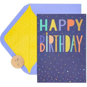 Papyrus Birthday Card (Bright and Happy Wishes)(Blue)