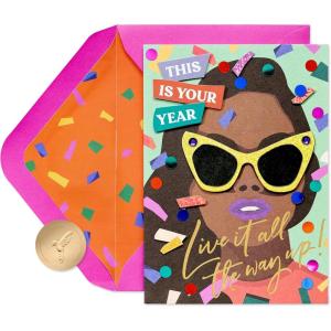 Papyrus Blank Card for Her – Illustrated by Cathy Williams (Beautiful Soul)(FSC Girl with Confetti)