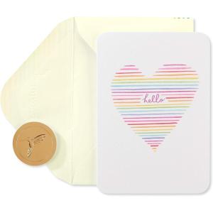 Papyrus Blank Cards with Envelopes, Rainbow with Glitter (8-Count)(Heart)