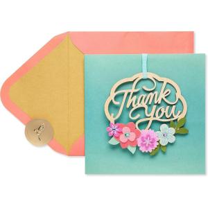 Papyrus Blank Thank You Card (Hummingbirds)(Wood Wreath)