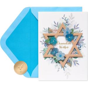 Papyrus Hanukkah Card (Fill Your Home with Love)(Star of David with Foliage)