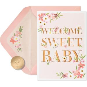 Papyrus New Baby Card – Designed by House of Turnowsky (Warm and Happy Wishes)(FSC Floral Baby)