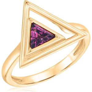 Papyrus Rhodolite Garnet Yellow Gold Triangle Ring – Size 7