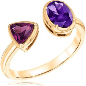 Papyrus Rhodolite Garnet and Amethyst Yellow Gold Open Ring – Size 7