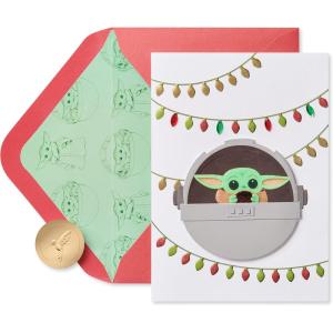 Papyrus Star Wars Christmas Card (Bountiful Christmas)(Baby Yoda)