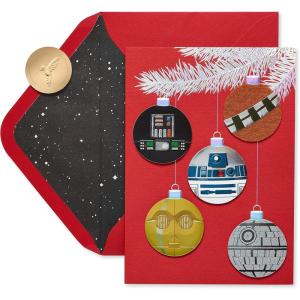 Papyrus Star Wars Christmas Cards Boxed with Envelopes, Merry Force Be with You, Ornaments (8-Count)(Star Wars Holiday Ornaments)