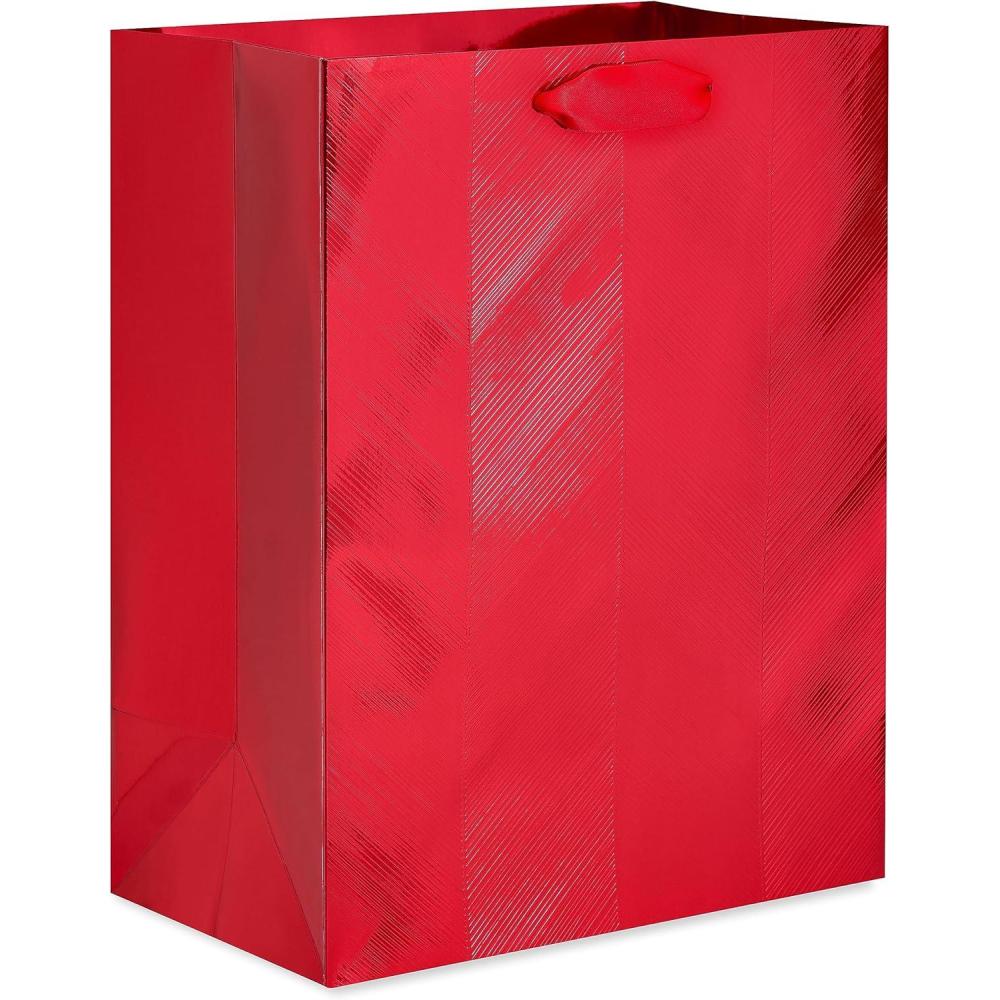 imagePapyrus 13quot Large Disney Gift Bag Mickey Mouse Ears for Birthdays Weddings Anniversaries and All Occasions 1 BagMetallic Red Chevron