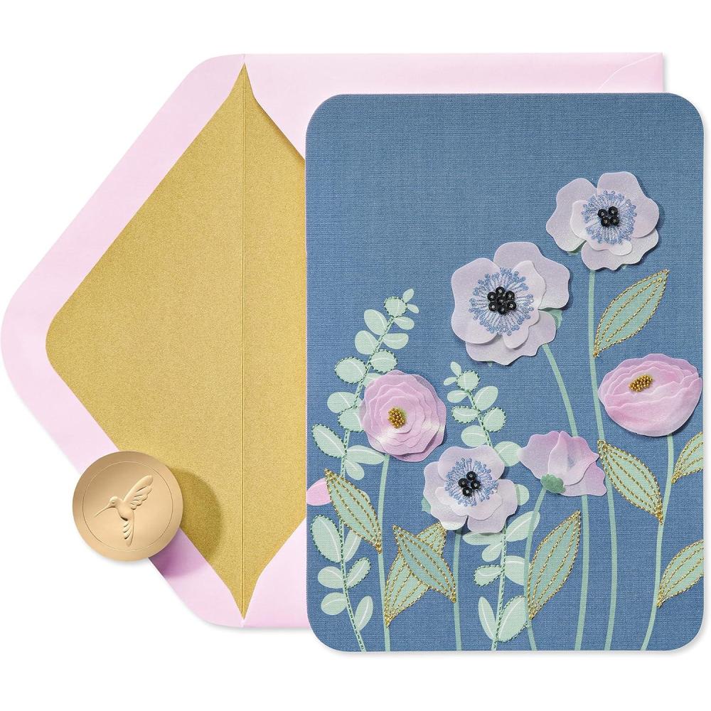 imagePapyrus Blank PopUp Card for Birthdays Thinking of You and All Occasions TropicalPoppy Flowers
