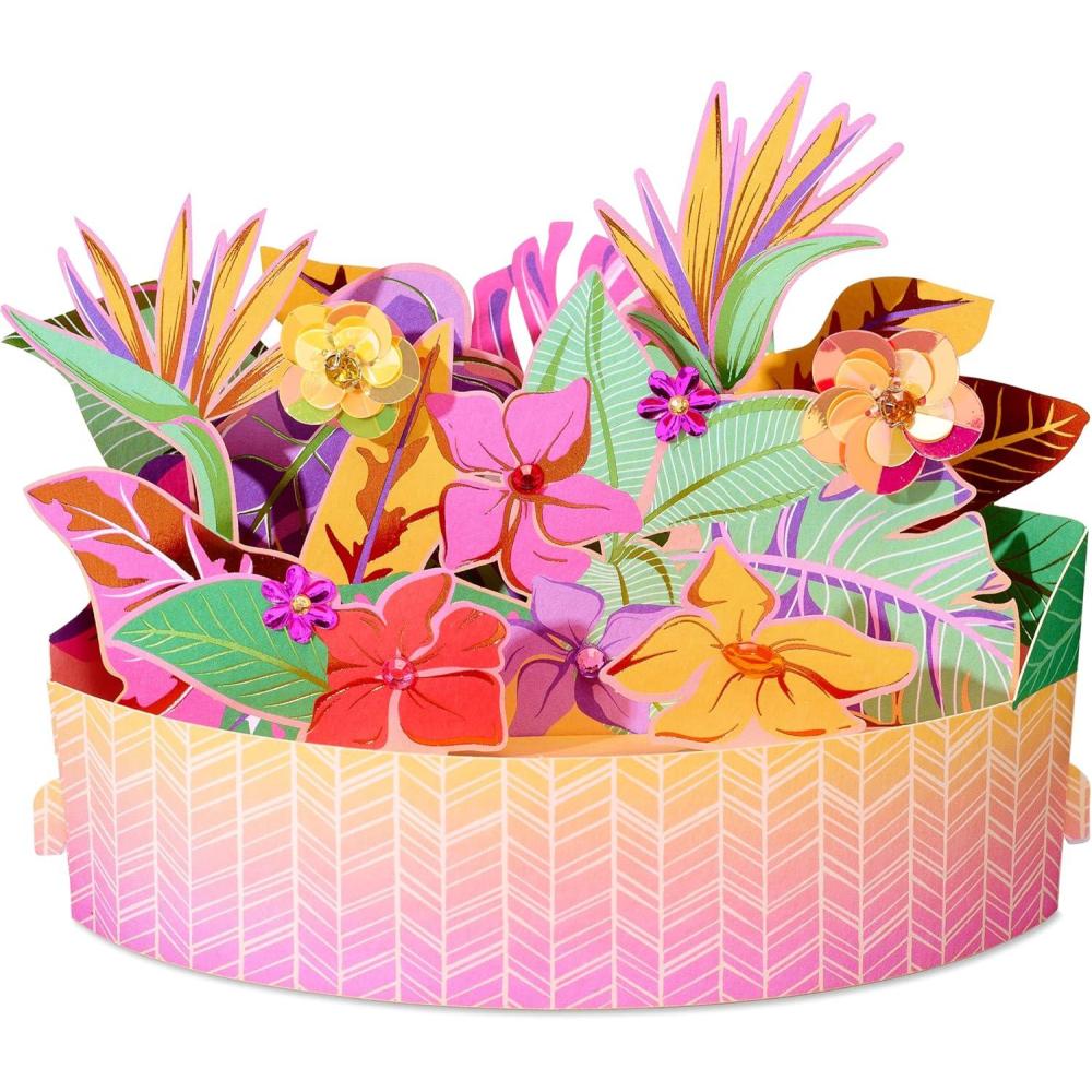 imagePapyrus Blank PopUp Card for Birthdays Thinking of You and All Occasions TropicalTropical