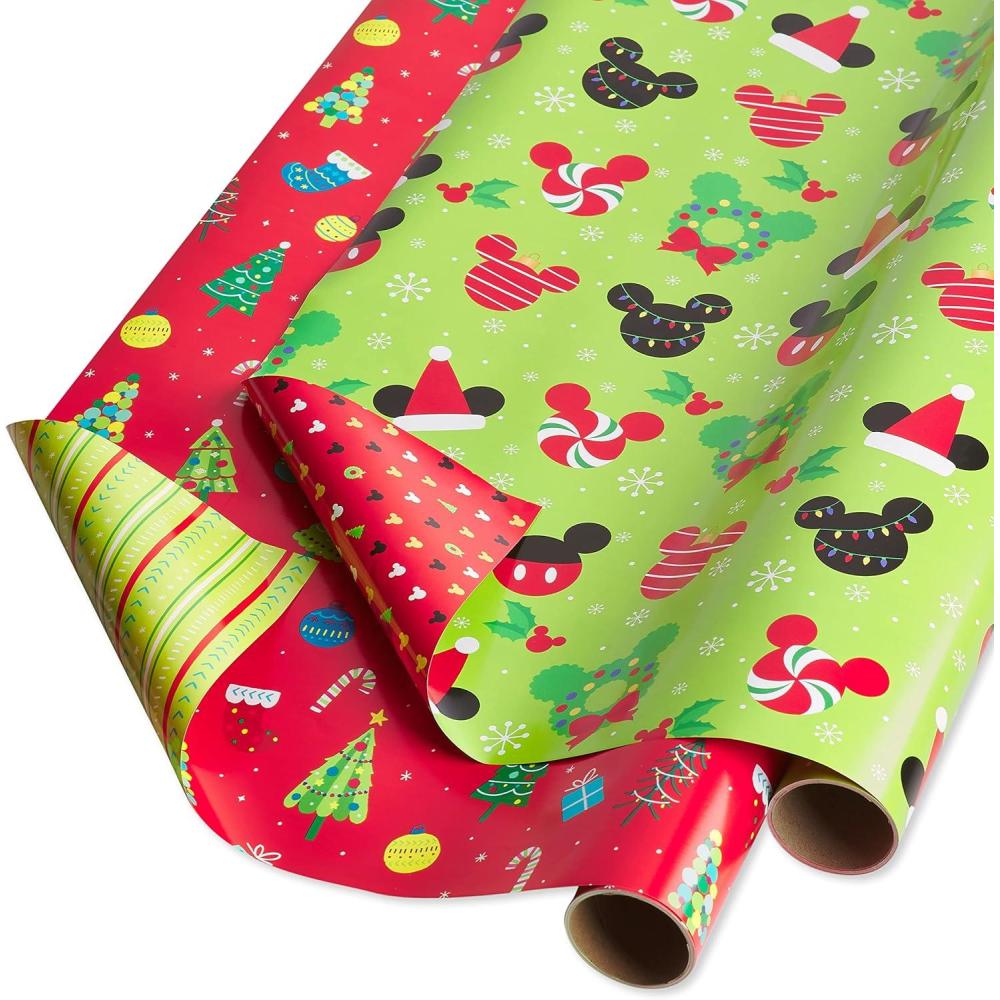 imagePapyrus Disney Christmas Wrapping Paper Rolls for Kids Mickey Mouse and Christmas Decorations 2 Rolls 60 sq ftMickey Mouse and Christmas Decorations